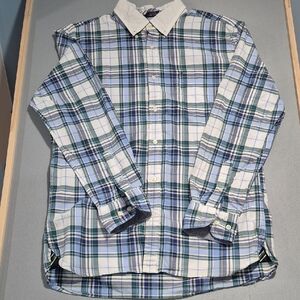 Tommy Hilfiger Blue and Green Plaid Shirt